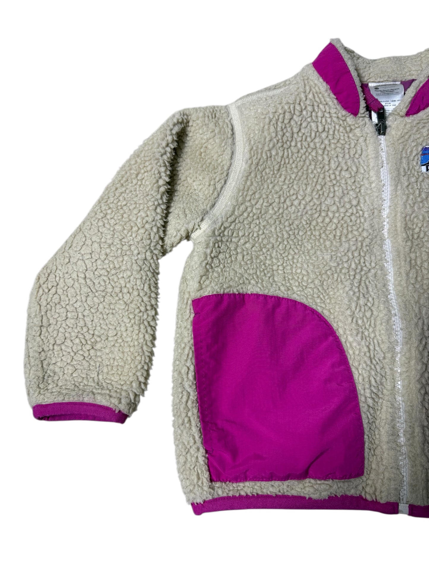 Patagonia Baby Retro Fleece Jacket Cream & Magenta