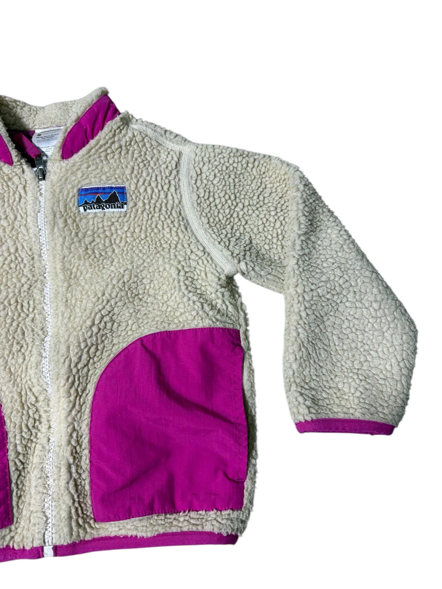 Patagonia Baby Retro Fleece Jacket Cream & Magenta