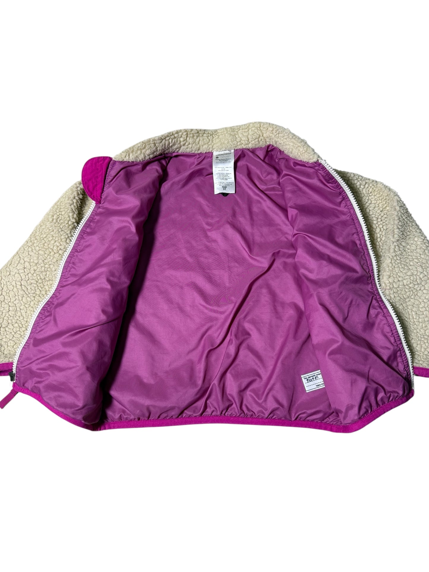 Patagonia Baby Retro Fleece Jacket Cream & Magenta
