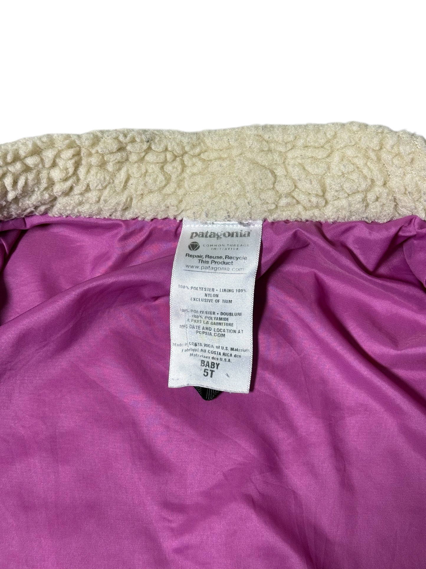 Patagonia Baby Retro Fleece Jacket Cream & Magenta