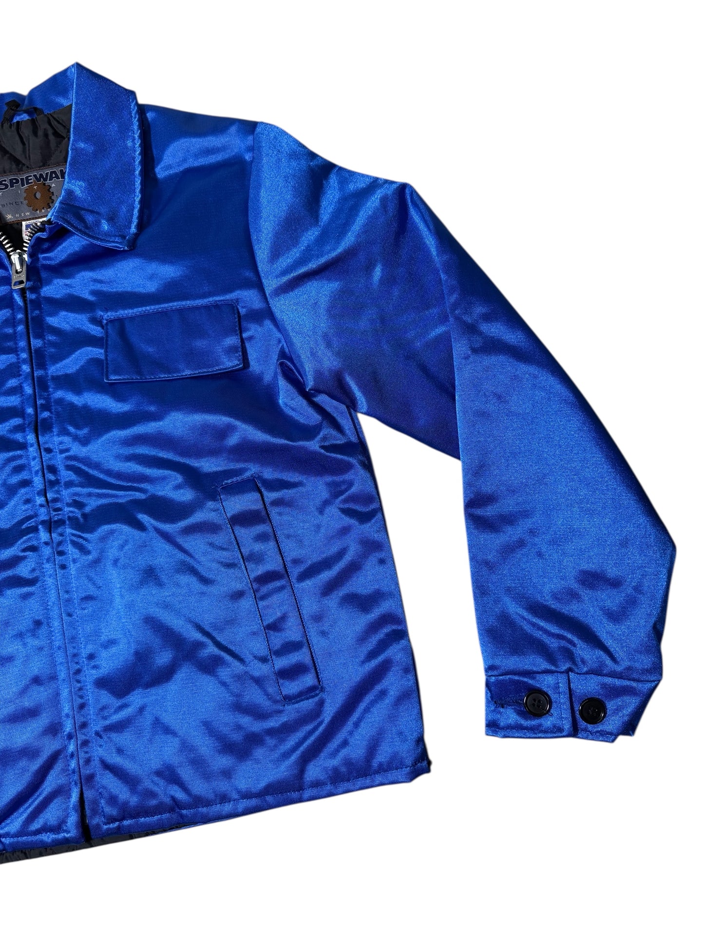 Vintage Spiewak Titan Satin Bomber Jacket Royal Blue Made in USA