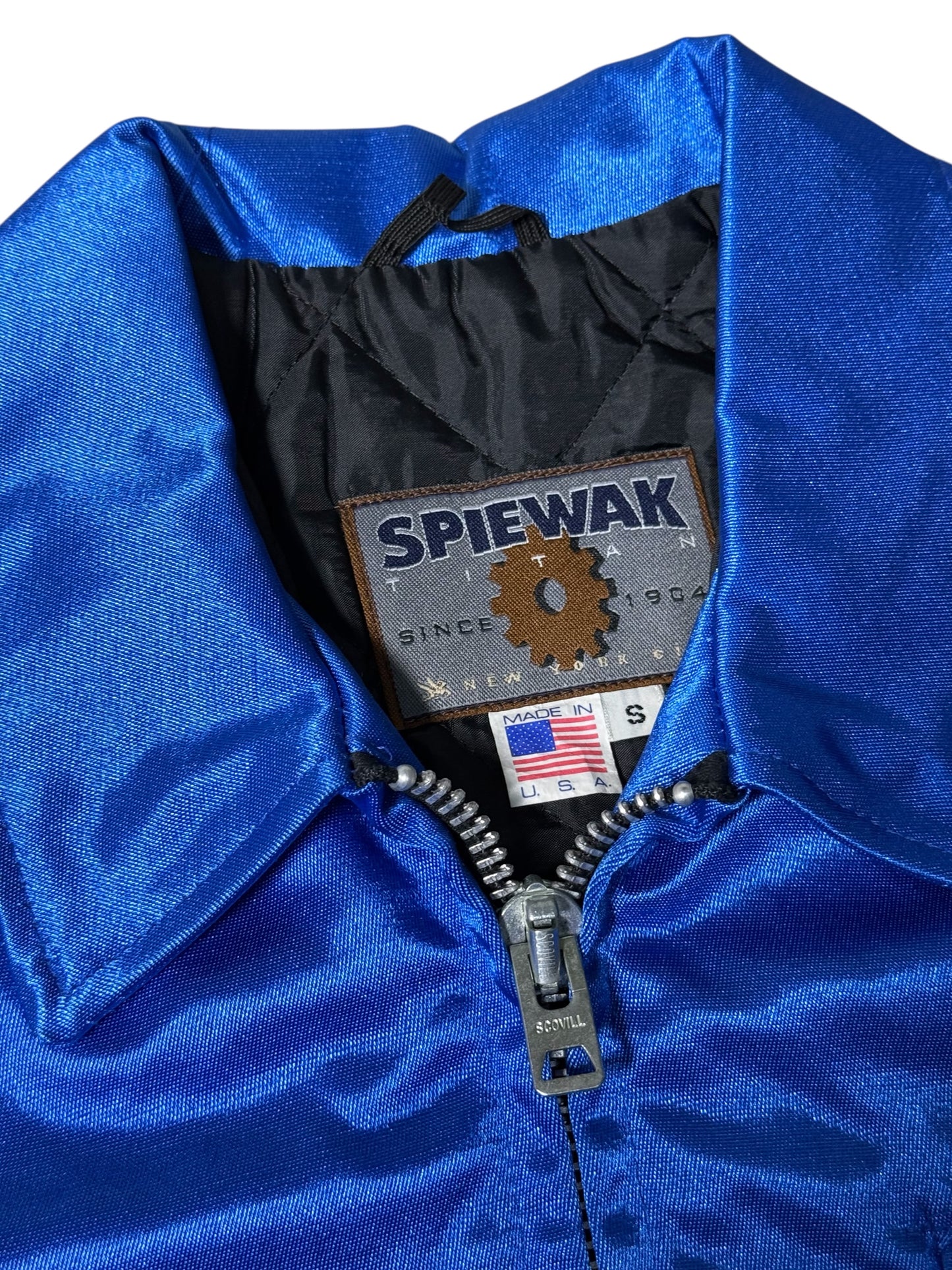 Vintage Spiewak Titan Satin Bomber Jacket Royal Blue Made in USA