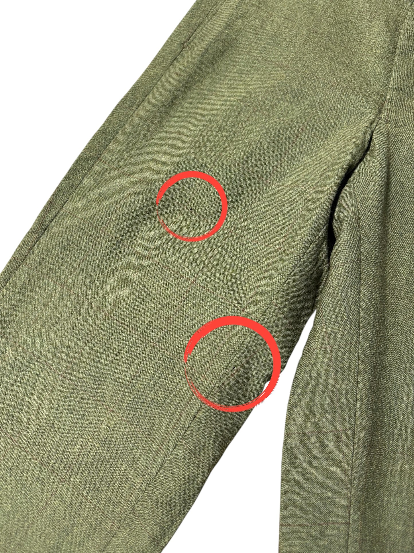 Vintage 1960s–70s Olive Wool-Blend Trousers Straight Leg