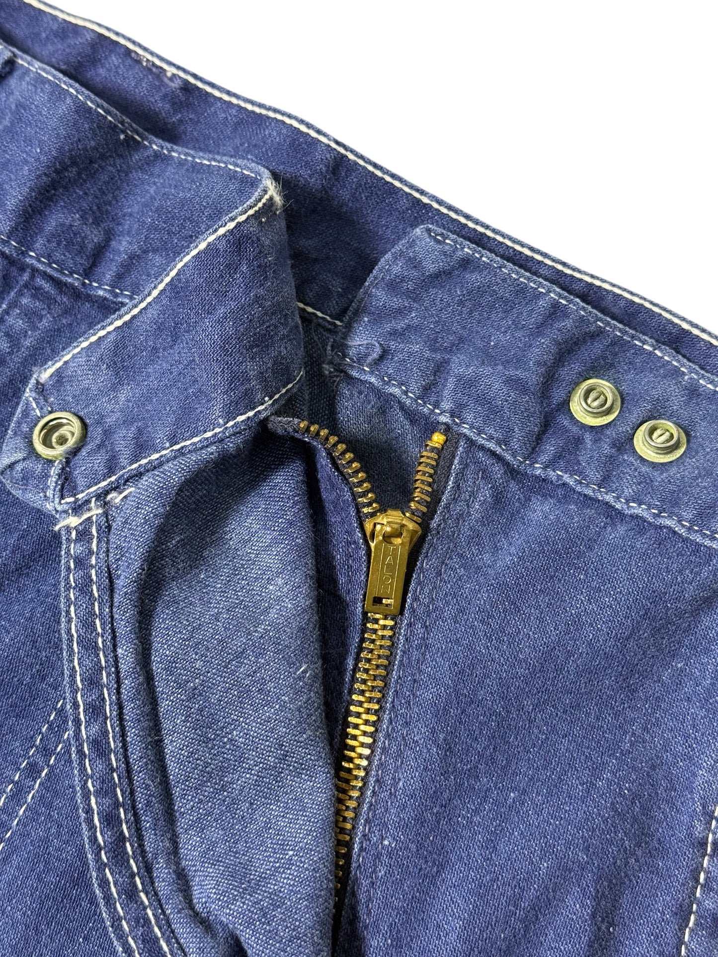 Vintage 1950s–60s Penneys Denim Pants High Rise Wide Straight Leg