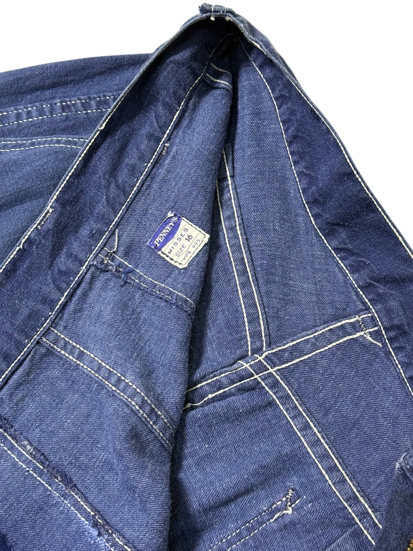 Vintage 1950s–60s Penneys Denim Pants High Rise Wide Straight Leg