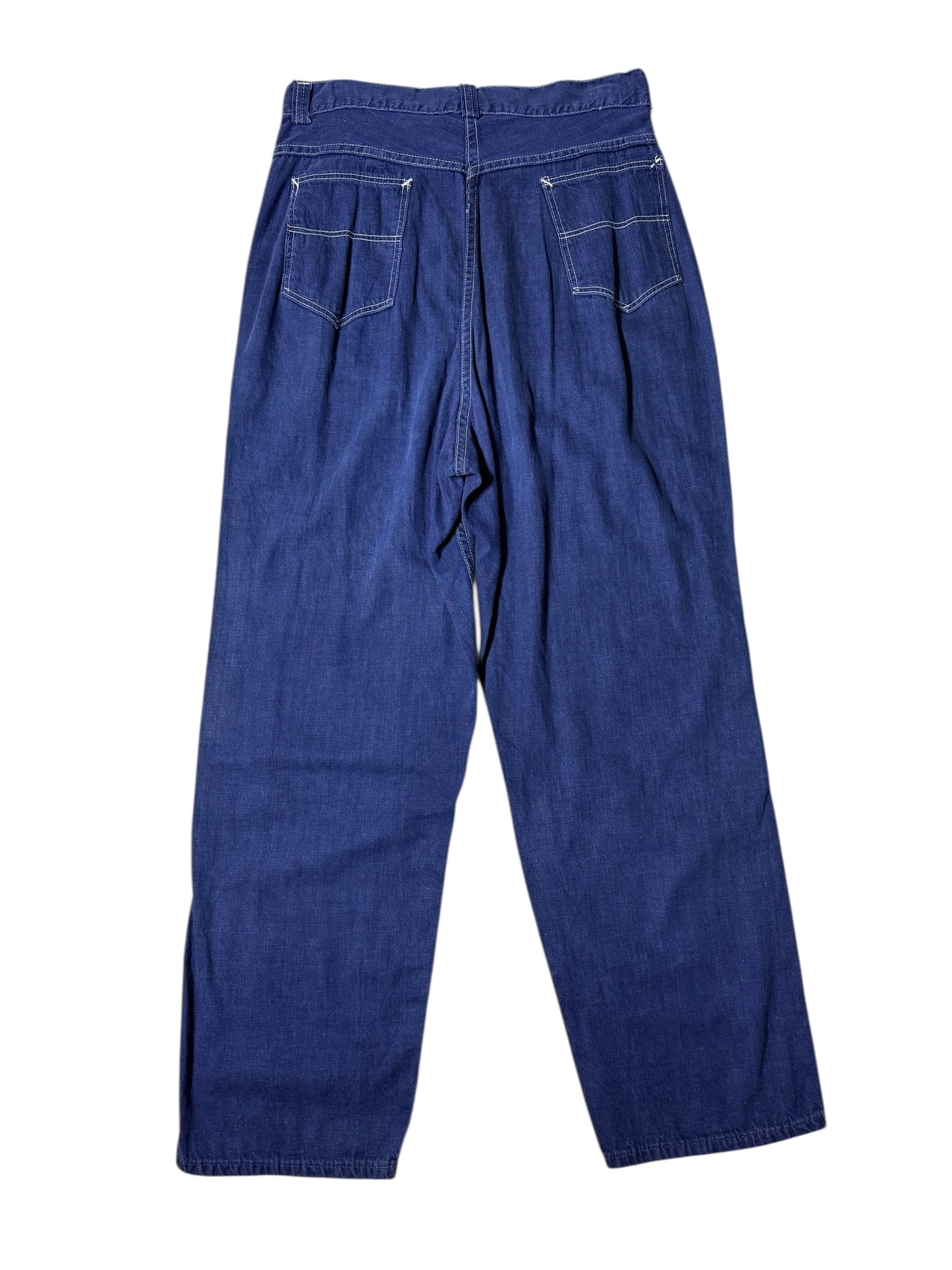 Vintage 1950s–60s Penneys Denim Pants High Rise Wide Straight Leg