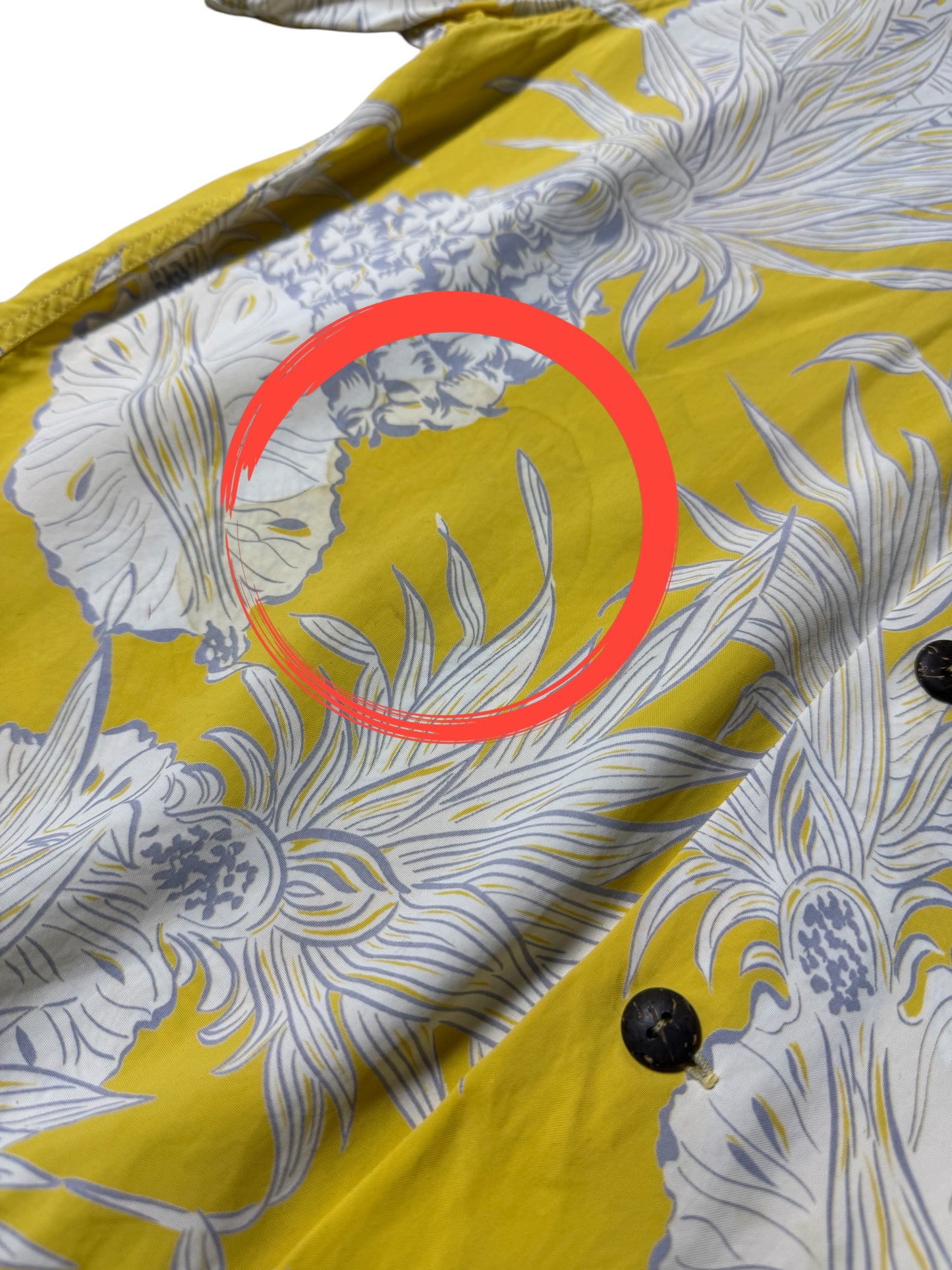 Vintage Sun Surf Hawaiian Rayon Aloha Shirt Yellow Pineapple Print