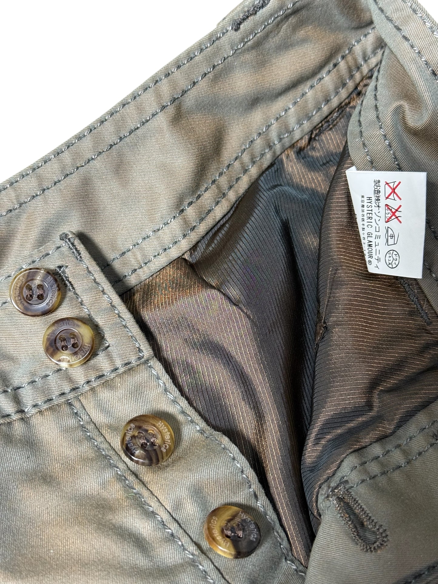 Hysterics by Hysteric Glamour Cropped Cargo Pants – Gray Utility Style