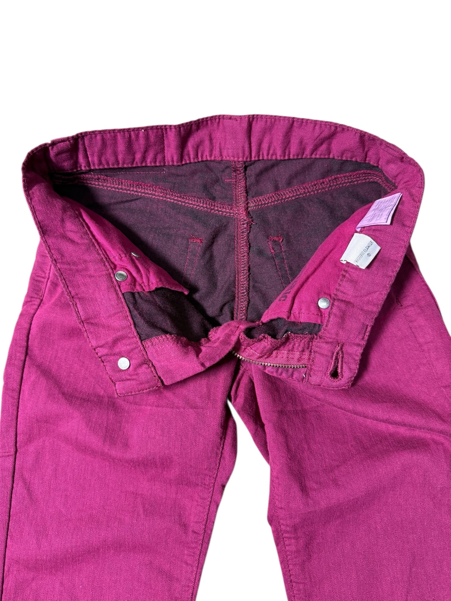 Hysteric Glamour XS Skinny Jeans Fuchsia Pink Low Rise