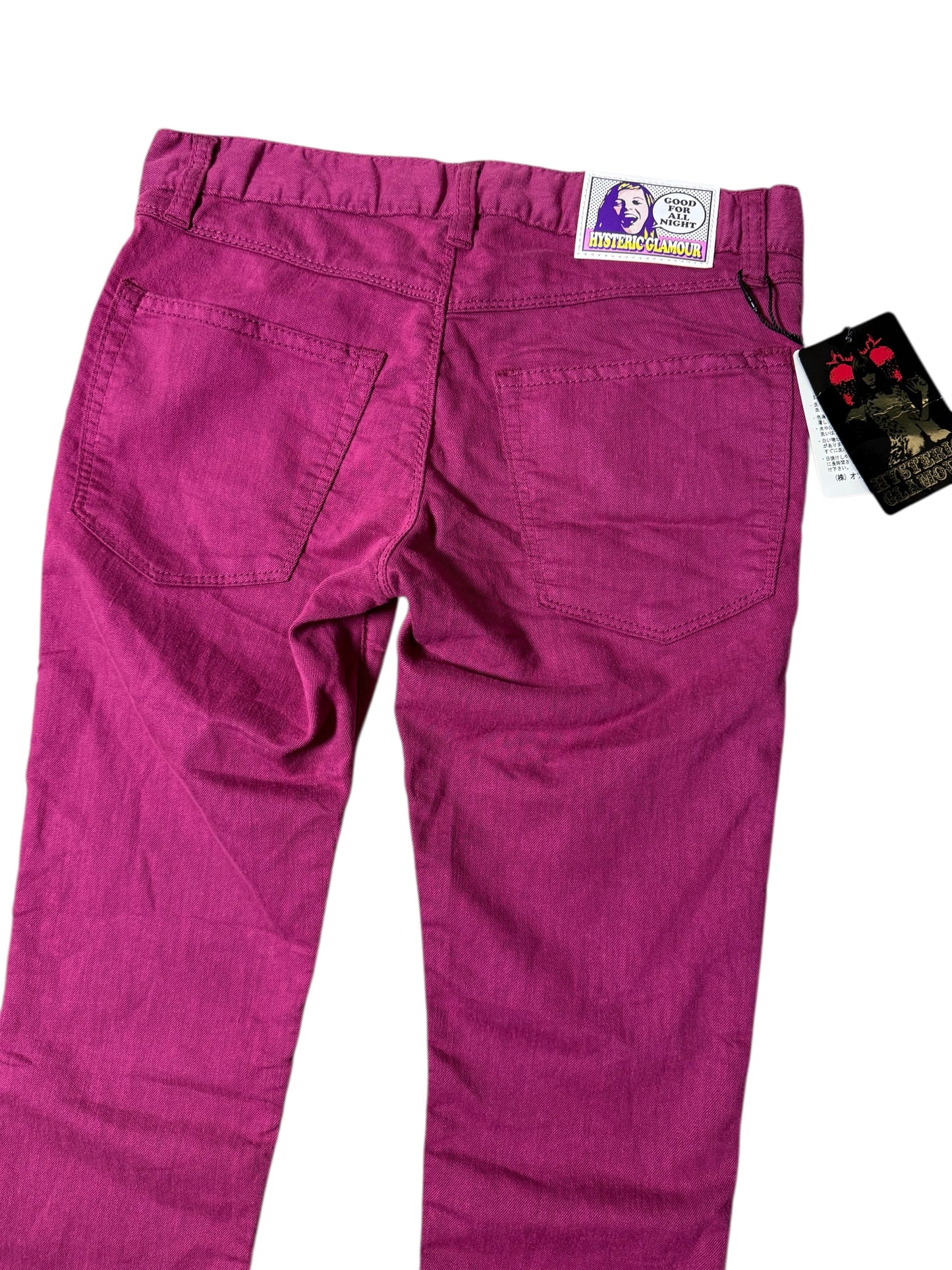 Hysteric Glamour XS Skinny Jeans Fuchsia Pink Low Rise
