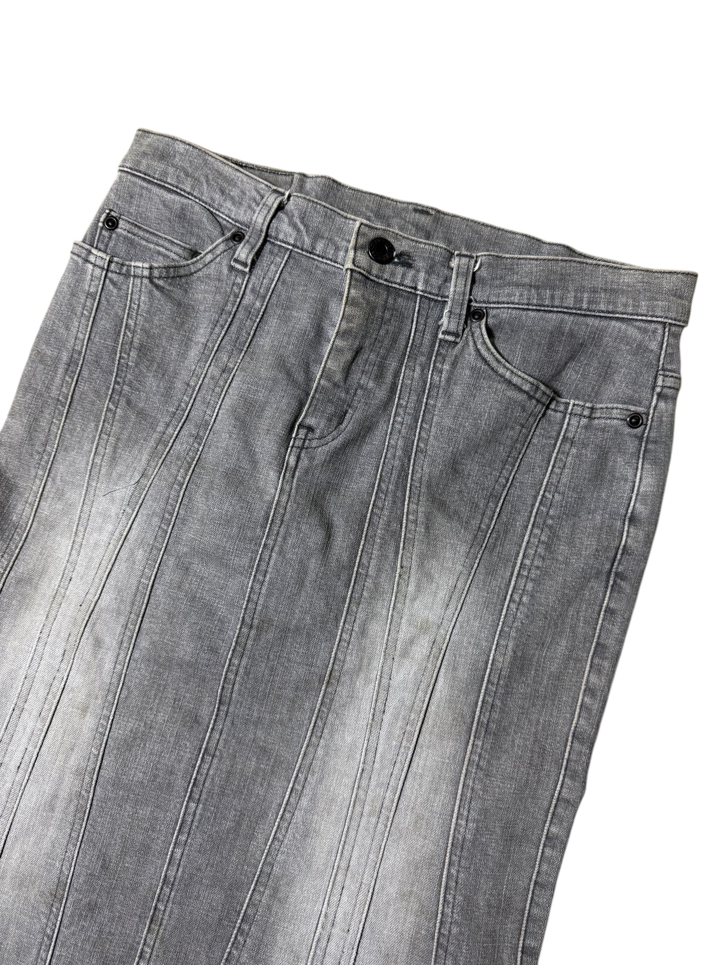 Vintage 90s Hysteric Glamour Gray Panel Denim Skirt