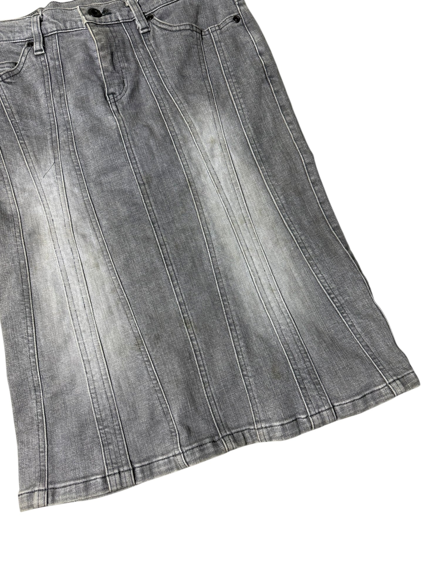 Vintage 90s Hysteric Glamour Gray Panel Denim Skirt