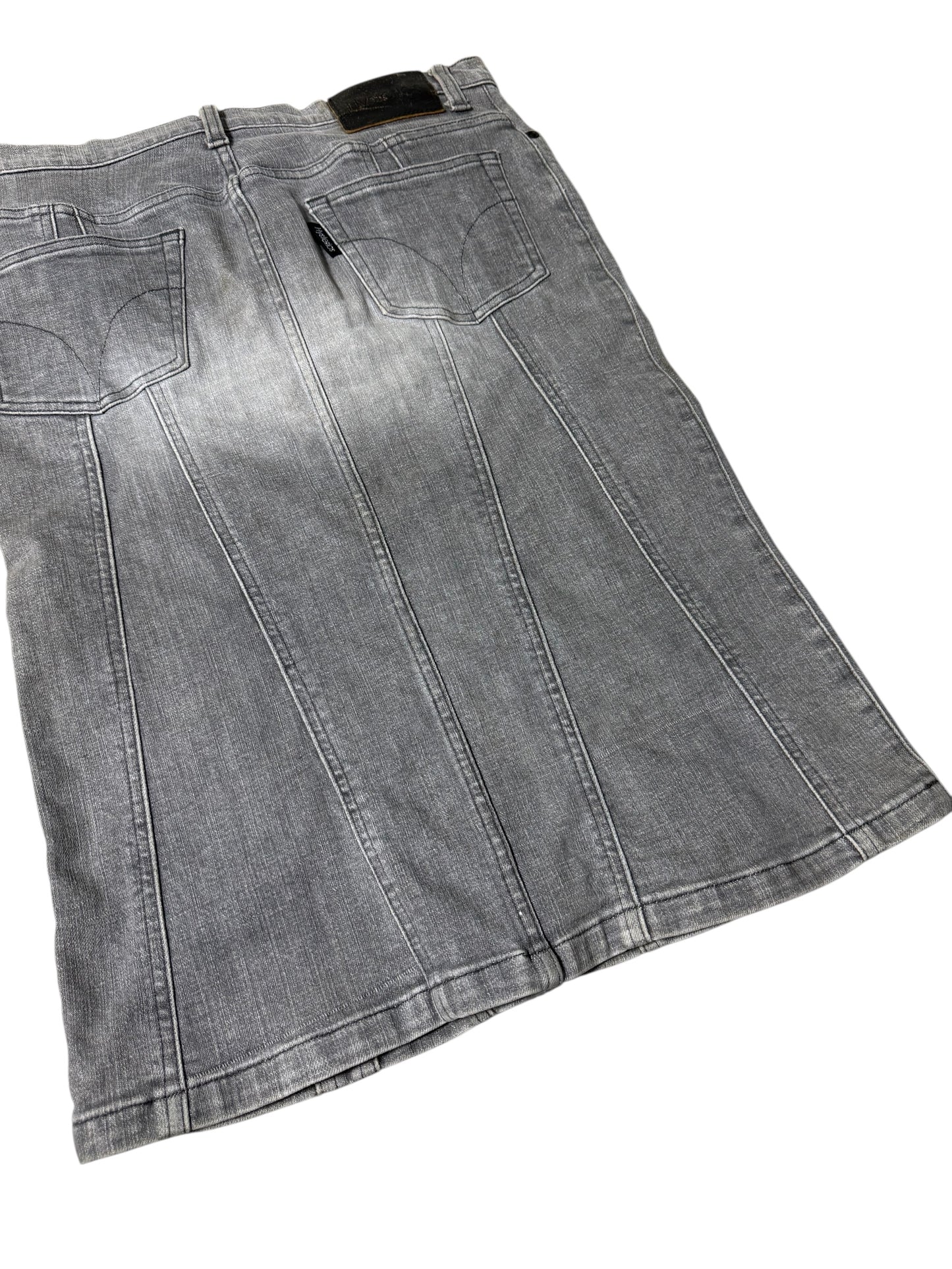 Vintage 90s Hysteric Glamour Gray Panel Denim Skirt