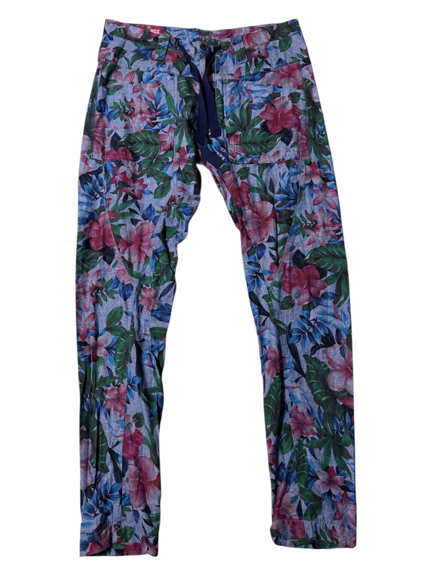 Vintage 2000s Marithe Francois Girbaud Tropical Floral Pants Hibiscus Print