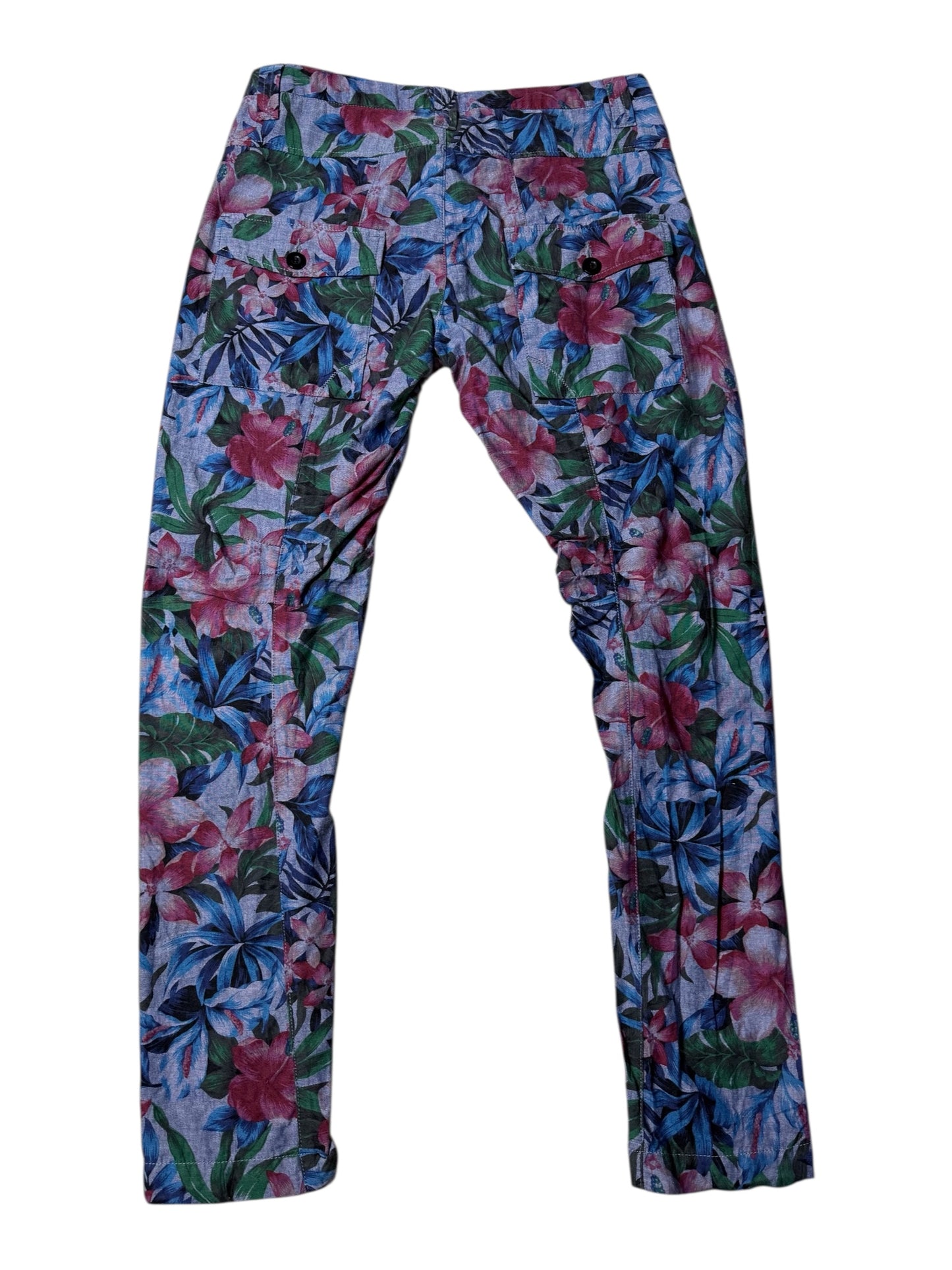 Vintage 2000s Marithe Francois Girbaud Tropical Floral Pants Hibiscus Print