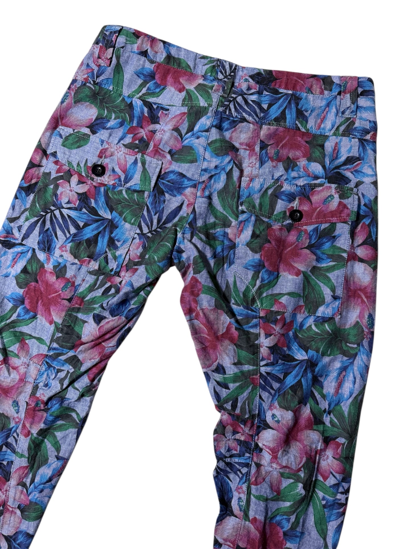 Vintage 2000s Marithe Francois Girbaud Tropical Floral Pants Hibiscus Print