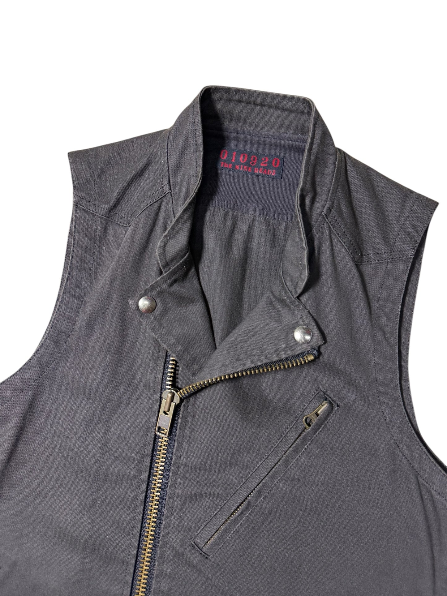 Vintage 2000s The 9 Heads Canvas Biker Vest