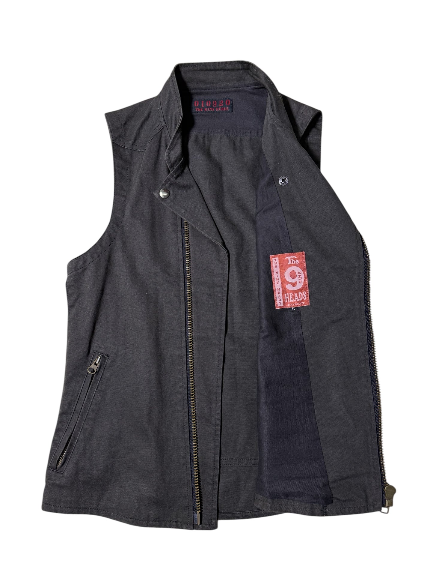 Vintage 2000s The 9 Heads Canvas Biker Vest