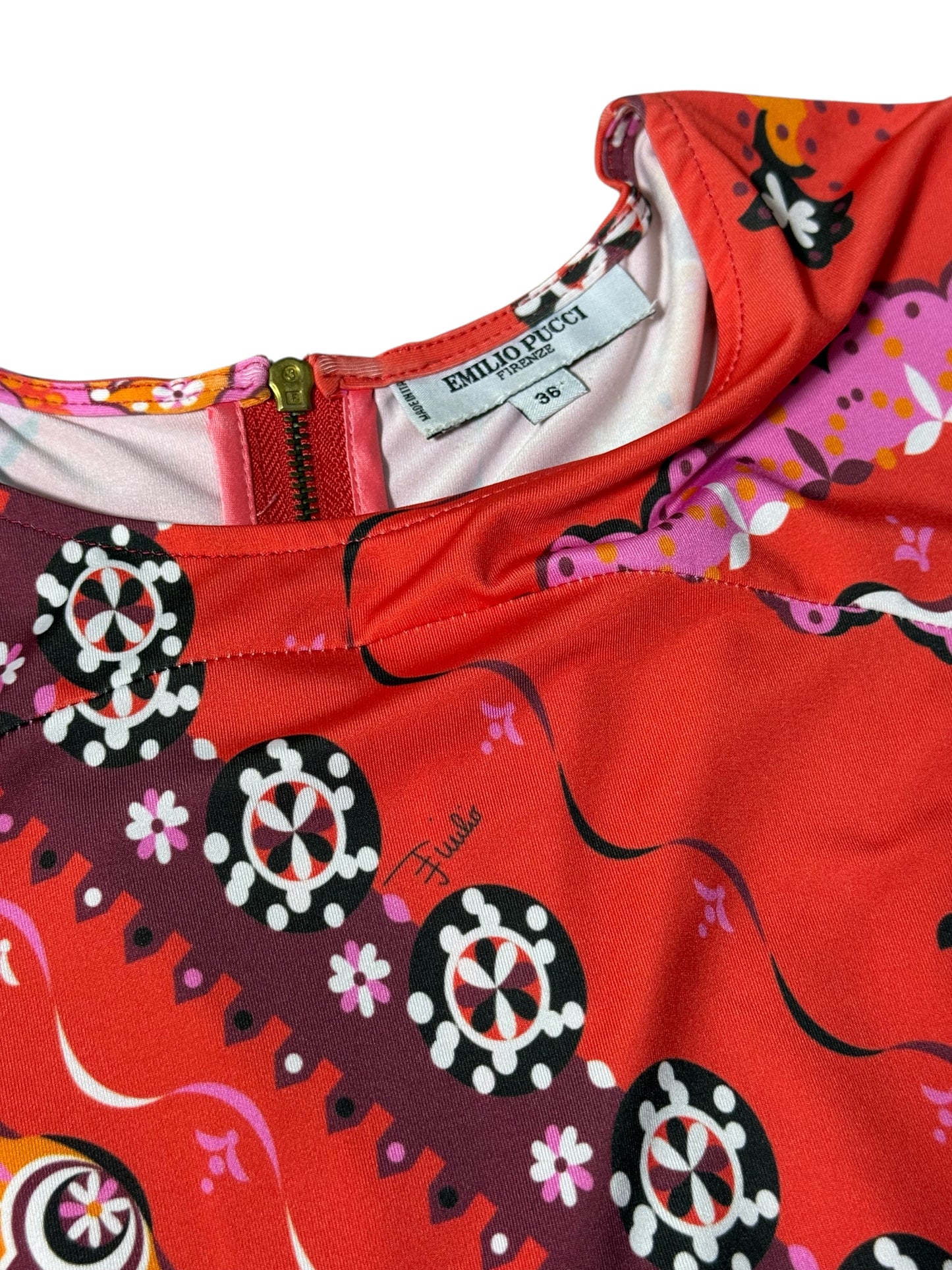 Emilio Pucci Firenze Sleeveless Psychedelic Print Dress