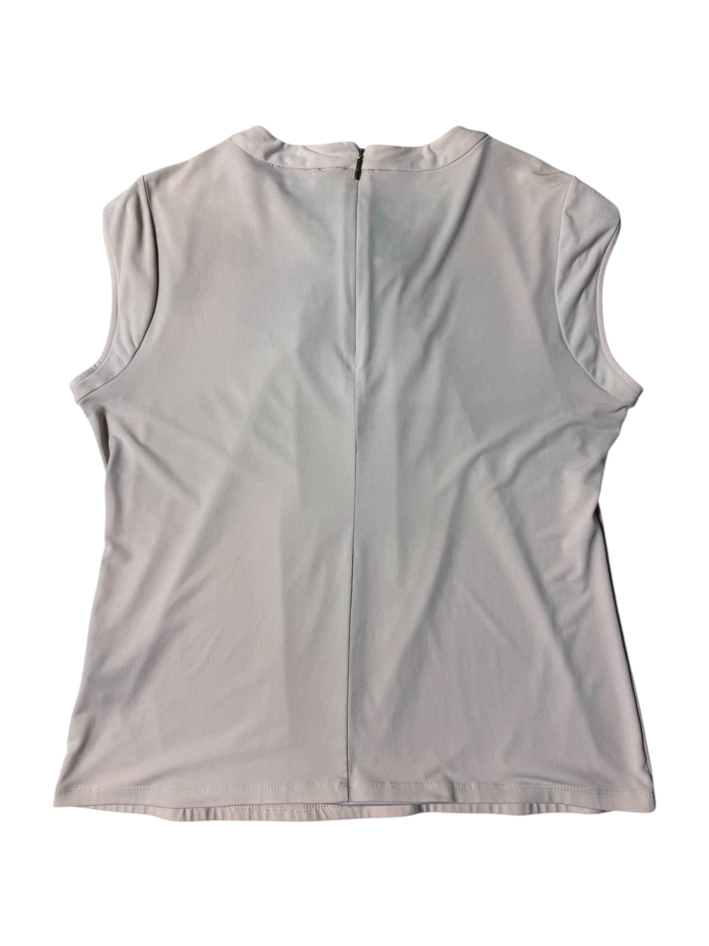 Karl Lagerfeld Paris Sleeveless Bow-Front Blouse – Beige