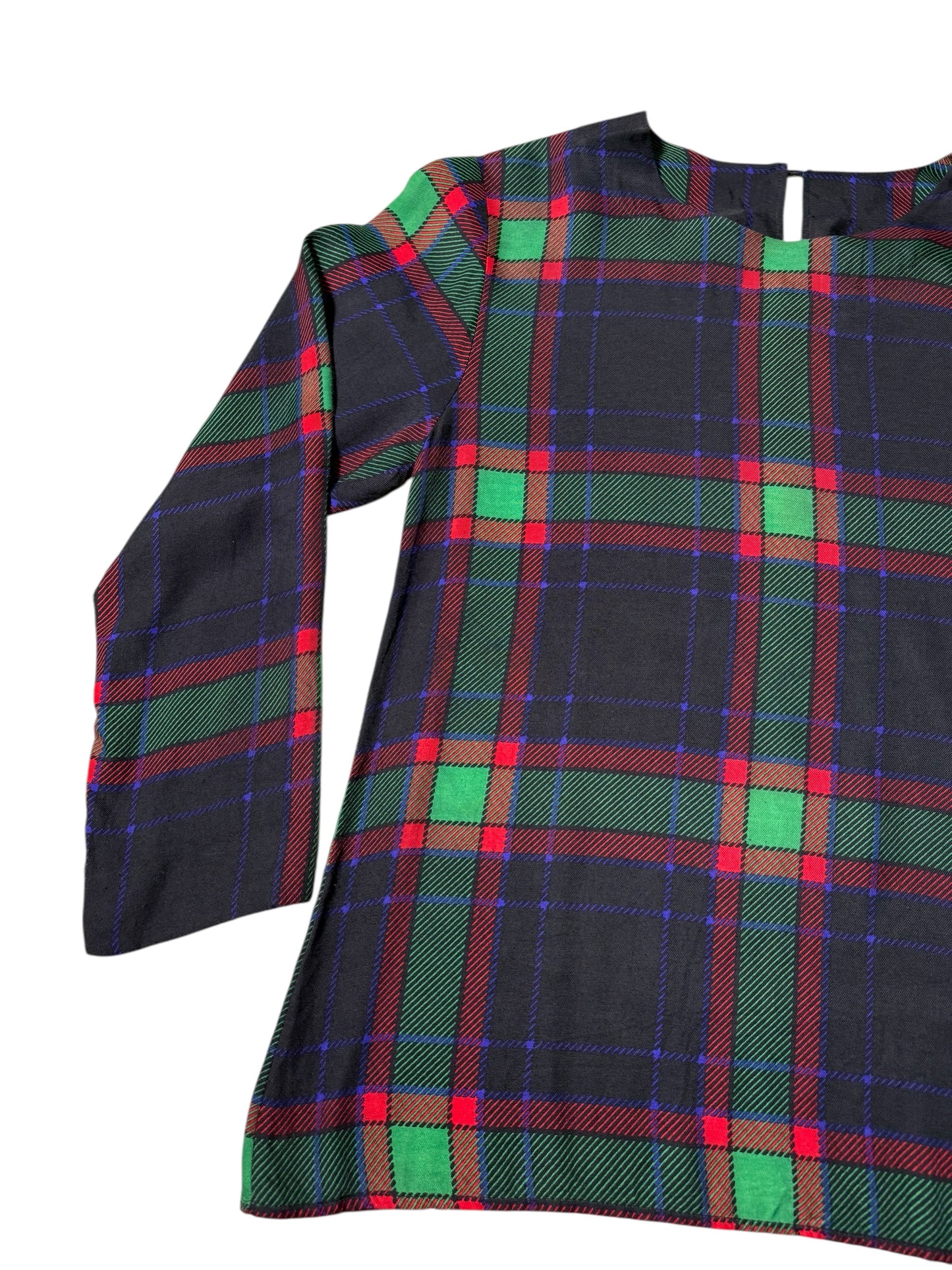 Vintage Yves Saint Laurent Variation Tartan Blouse Made in France