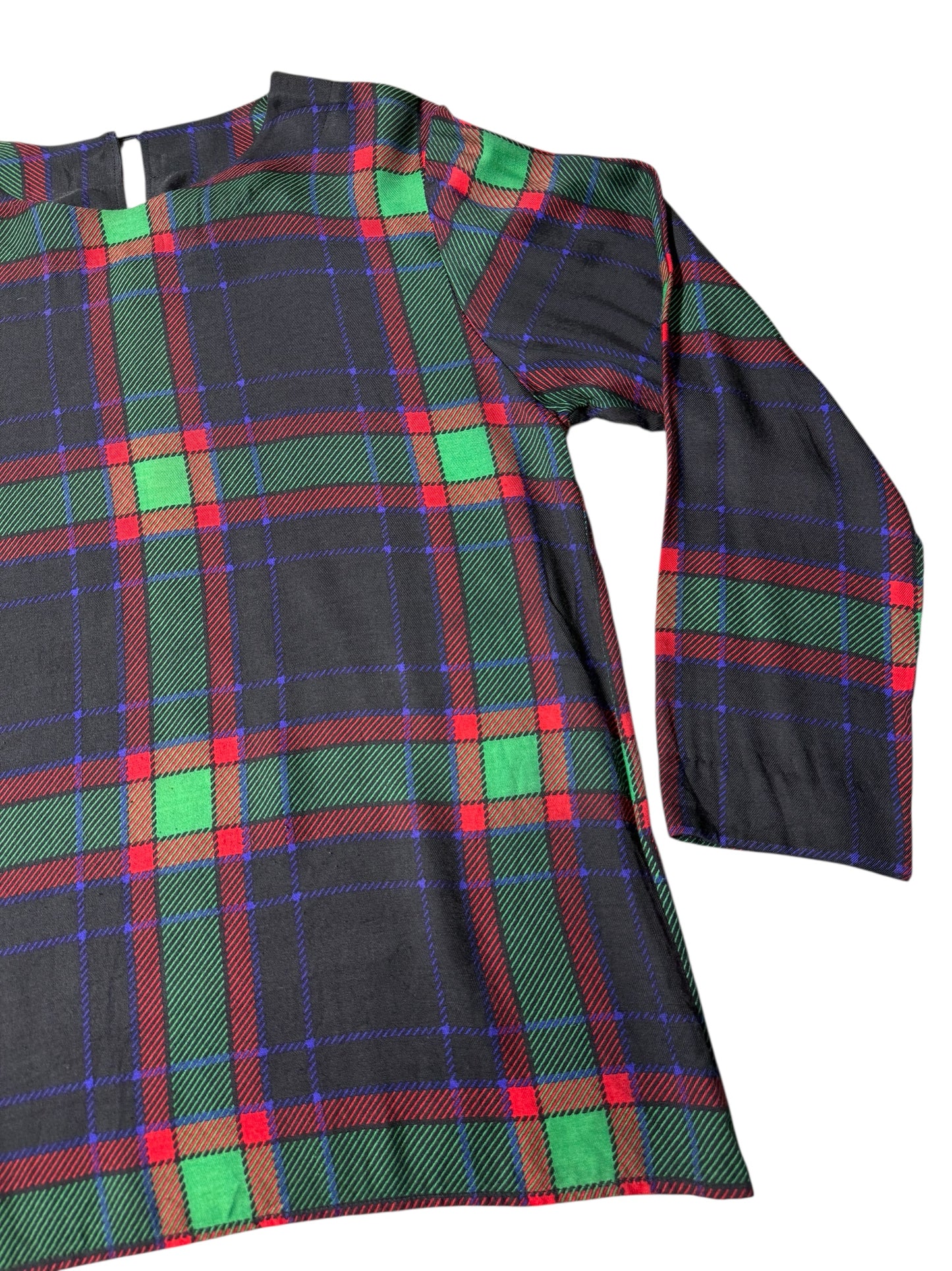 Vintage Yves Saint Laurent Variation Tartan Blouse Made in France