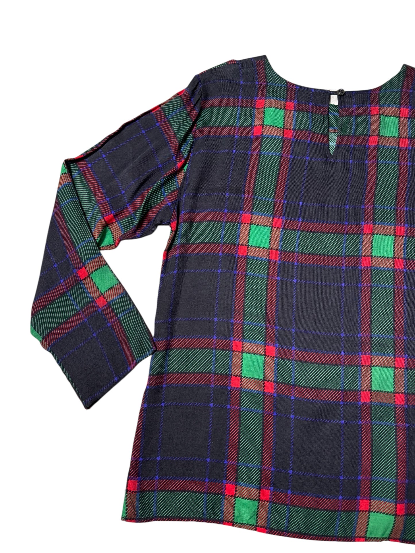 Vintage Yves Saint Laurent Variation Tartan Blouse Made in France