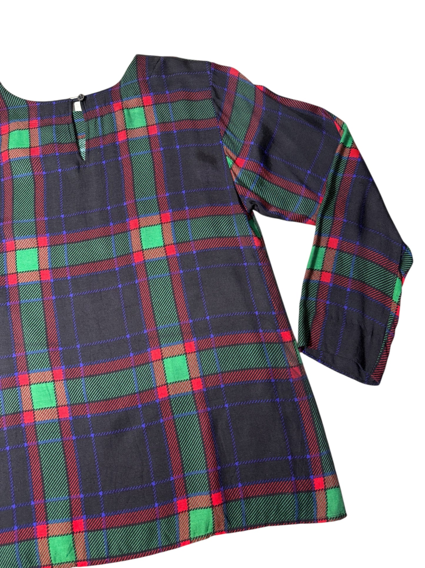 Vintage Yves Saint Laurent Variation Tartan Blouse Made in France