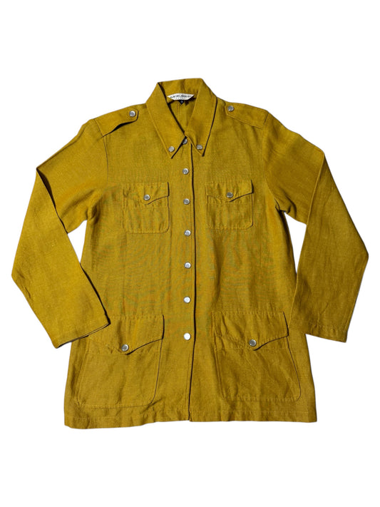 Vintage Japanese Safari Military Jacket June July August Mustard Yellow