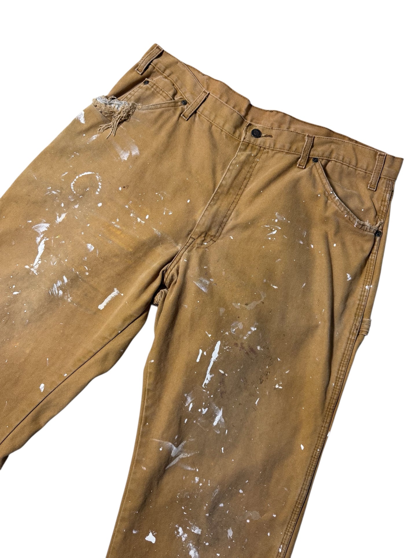 Dickies Work Pants Heavy Paint Splatter Destroyed Pocket