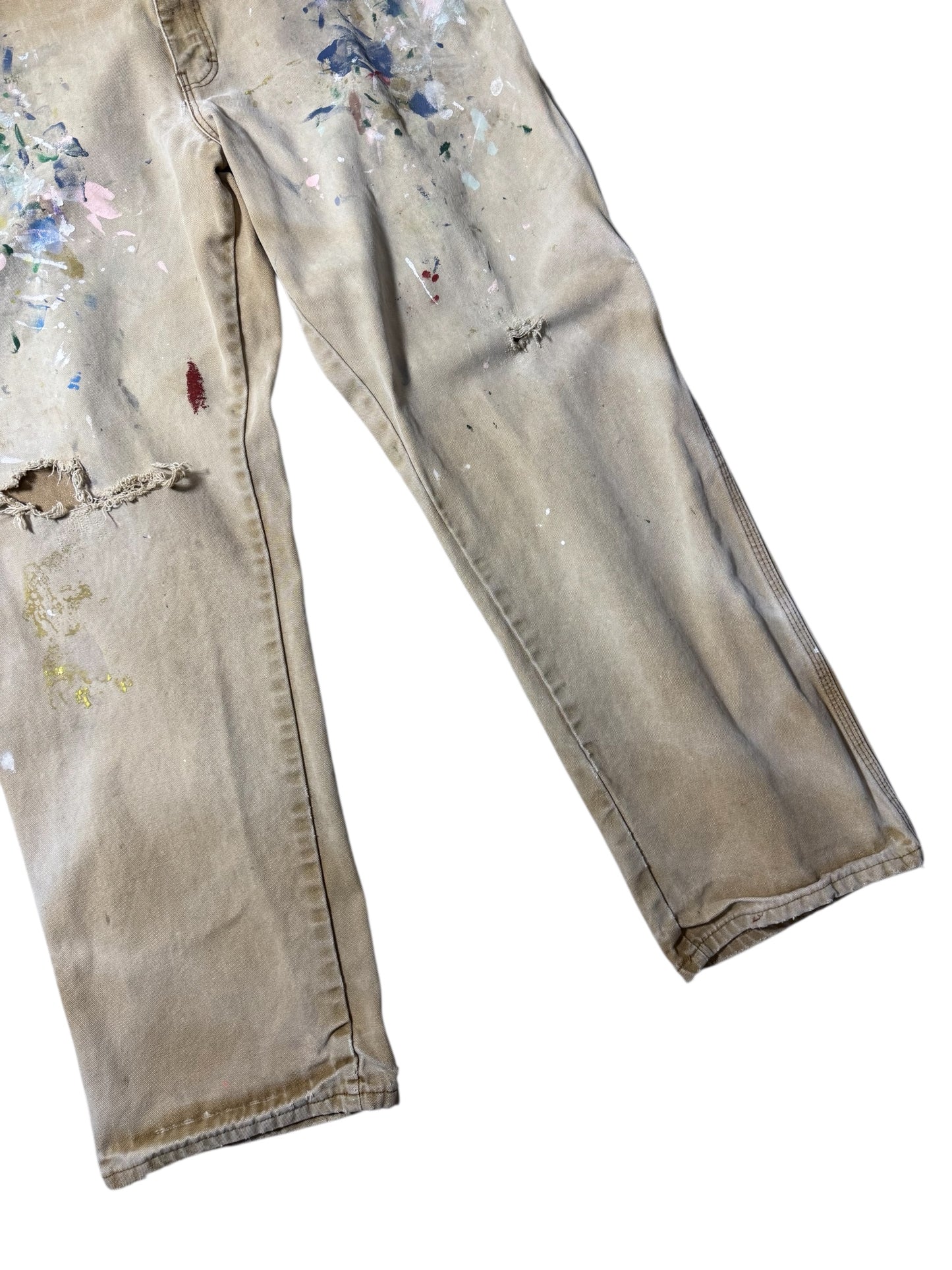 Dickies Painter Carpenter Pants Heavy Paint Splatter & Distressed Wear