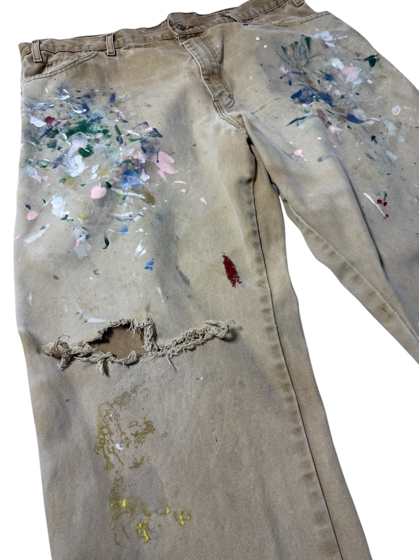 Dickies Painter Carpenter Pants Heavy Paint Splatter & Distressed Wear