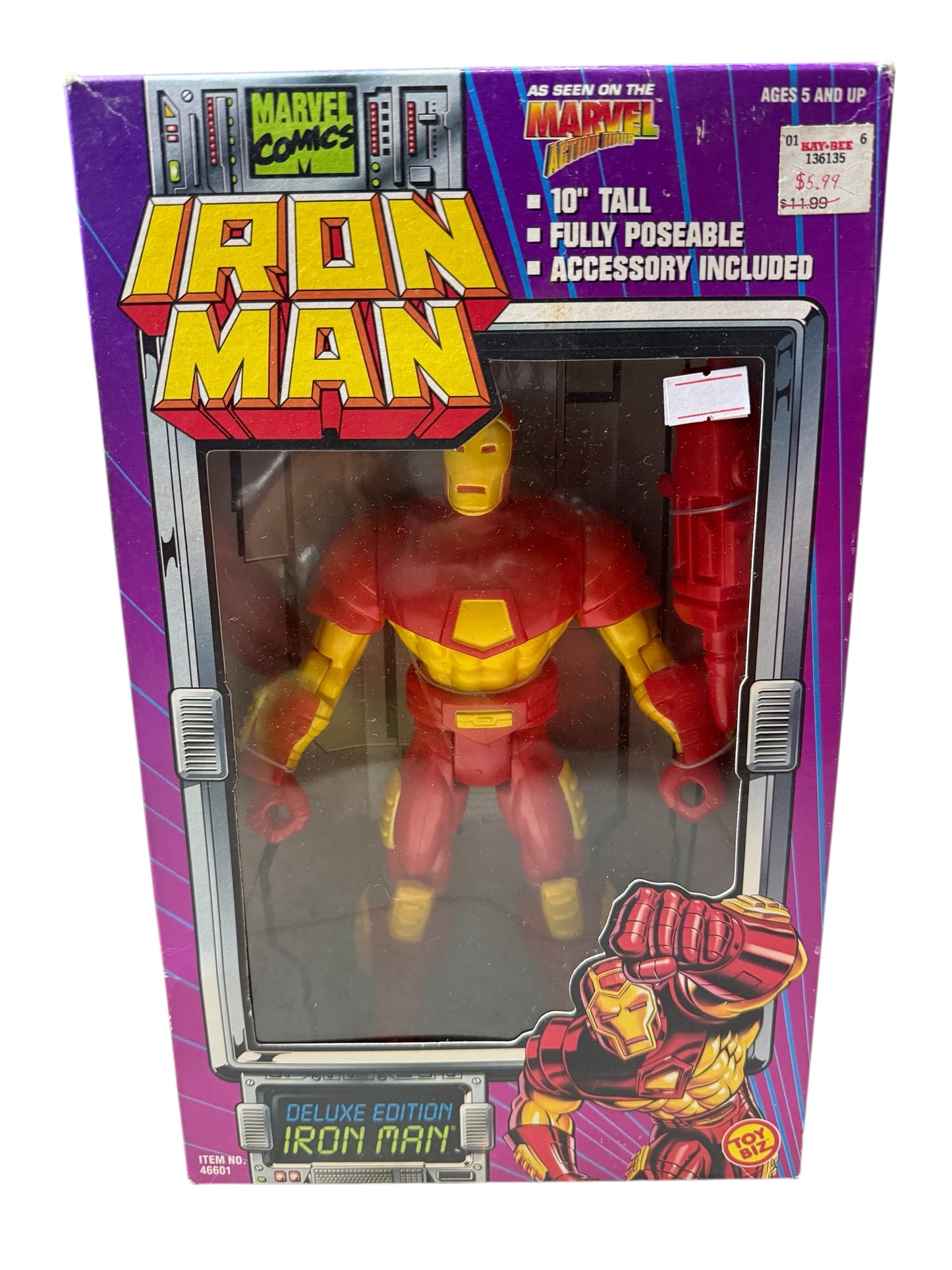90s ToyBiz Marvel Comics Iron Man 10” Deluxe Edition Sealed