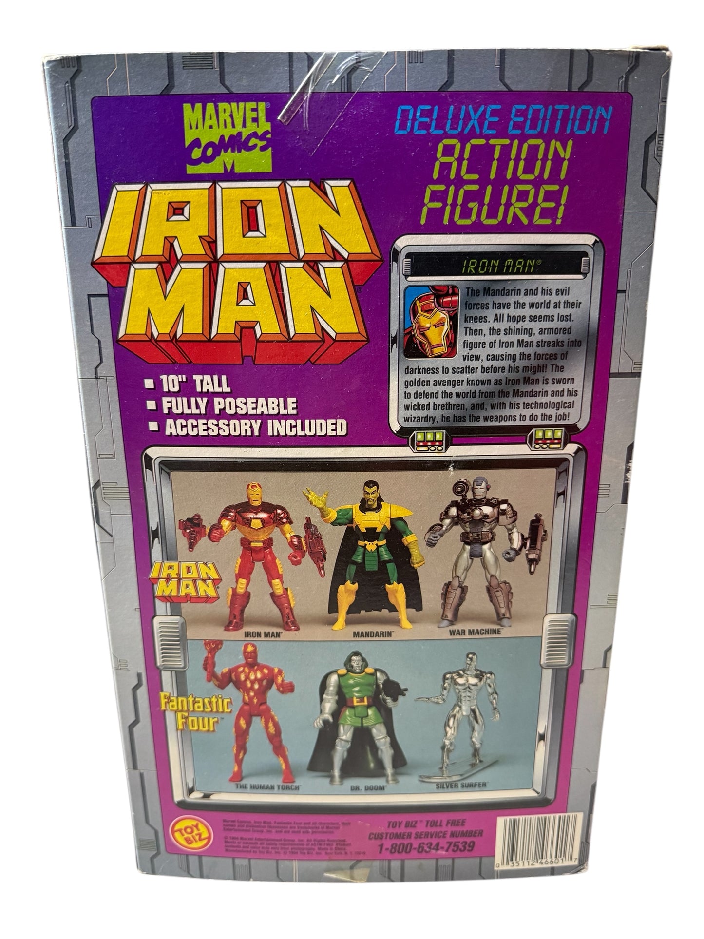 90s ToyBiz Marvel Comics Iron Man 10” Deluxe Edition Sealed