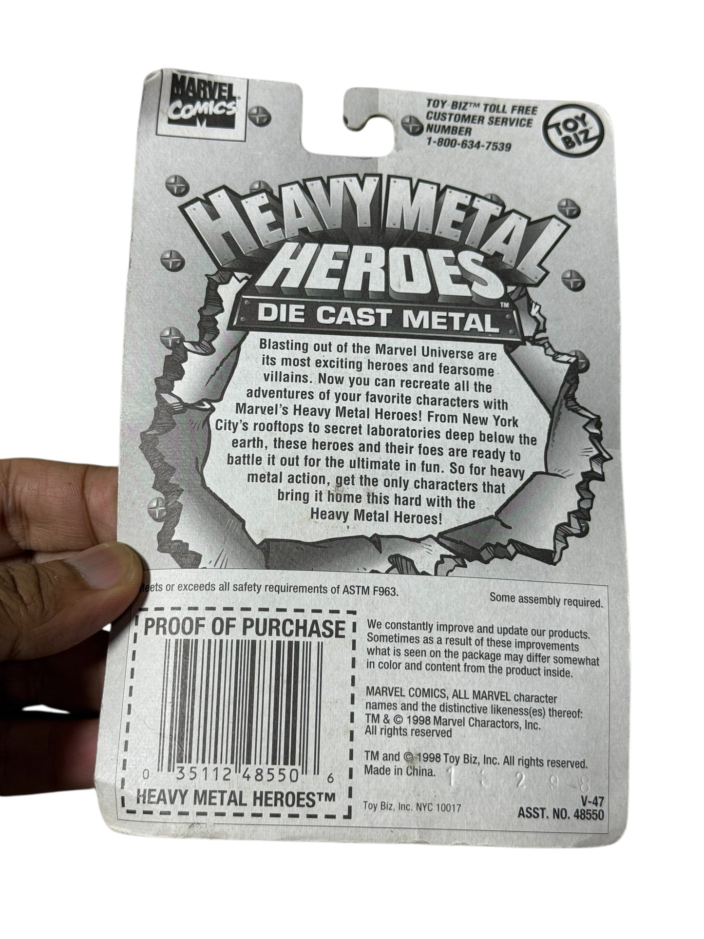 1998 ToyBiz Marvel Heavy Metal Heroes The Thing Die-Cast Metal Sealed