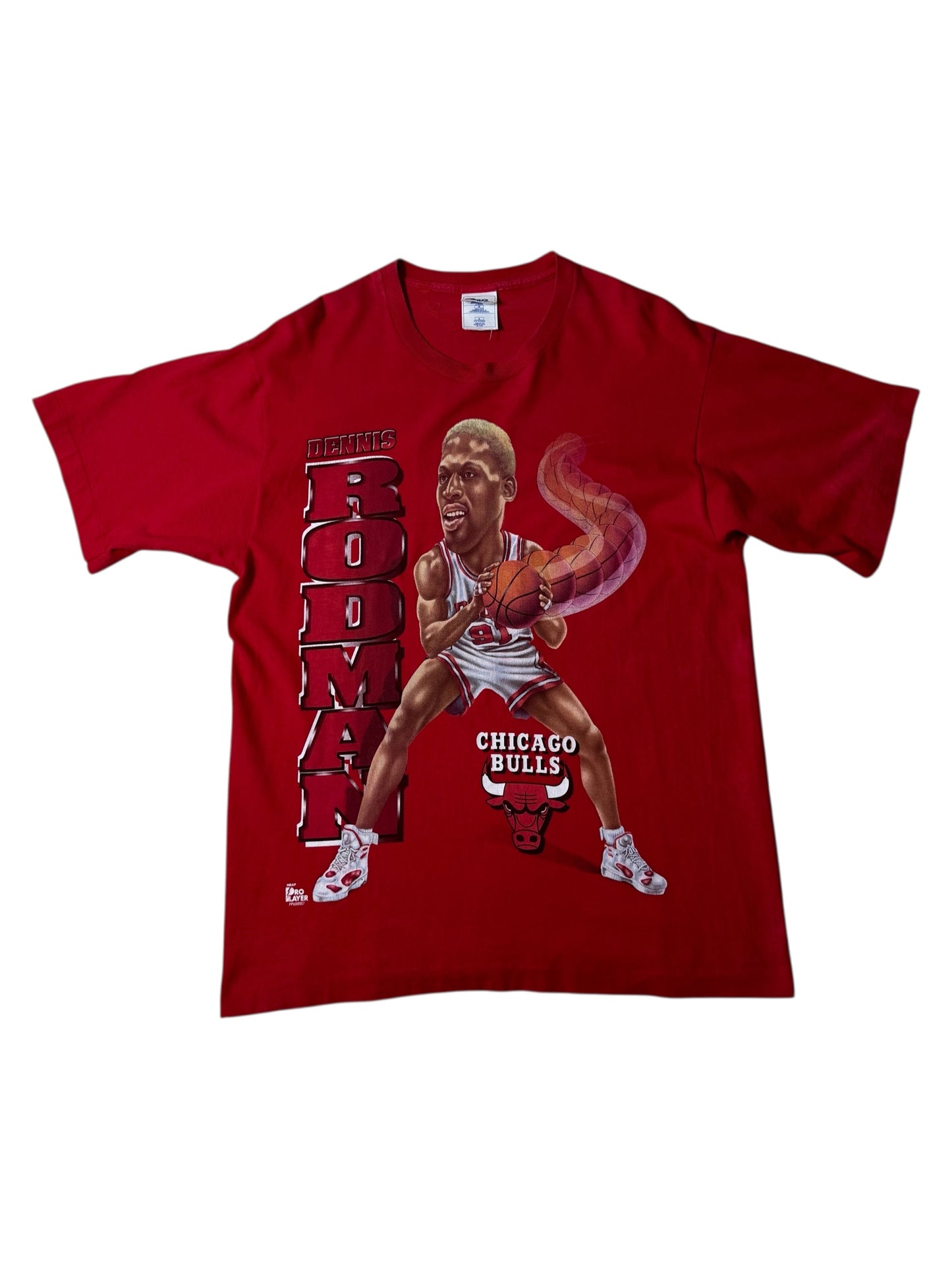 Vintage 90s Dennis Rodman Chicago Bulls Caricature Tshirt Pro Player