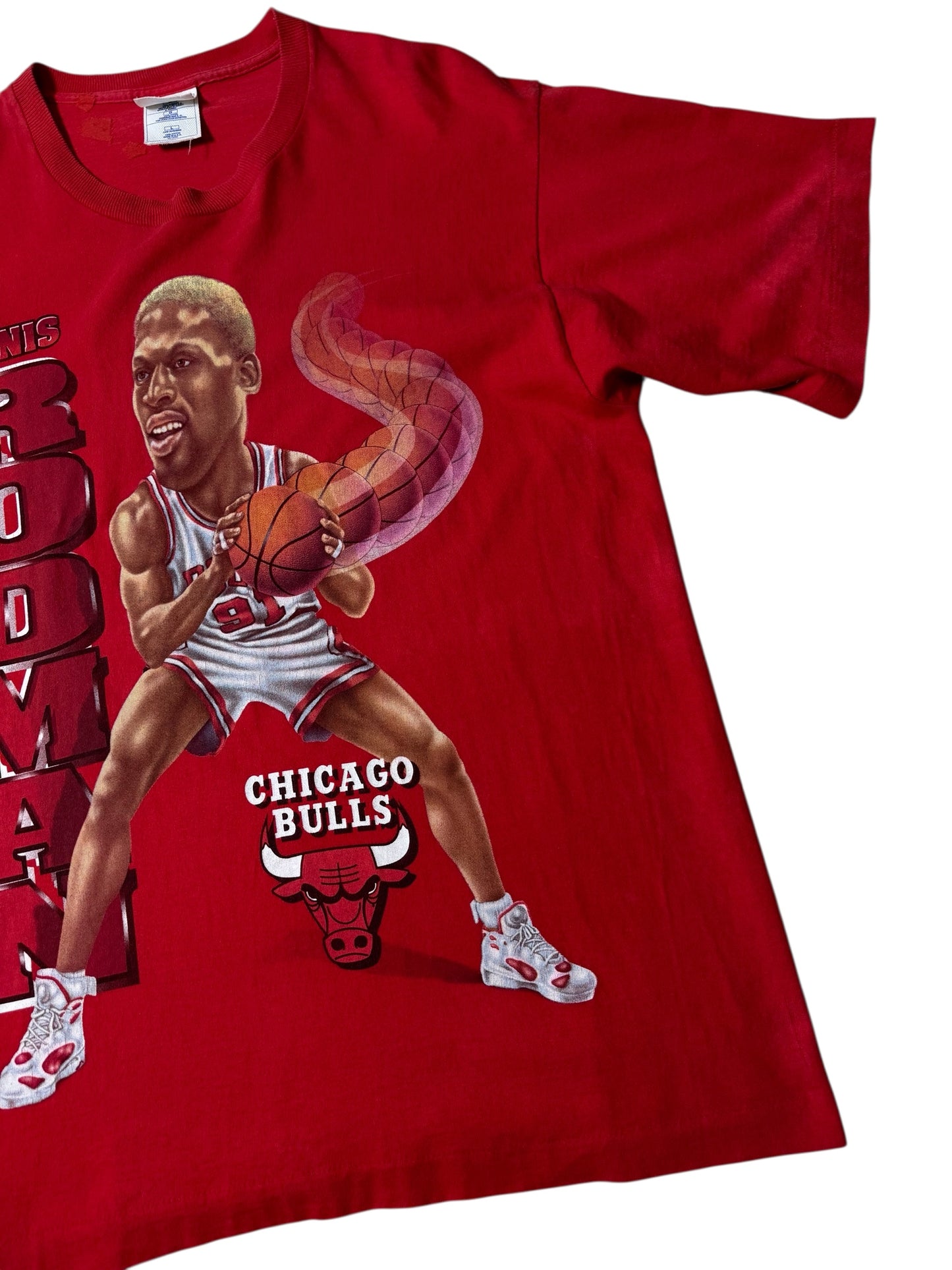 Vintage 90s Dennis Rodman Chicago Bulls Caricature Tshirt Pro Player