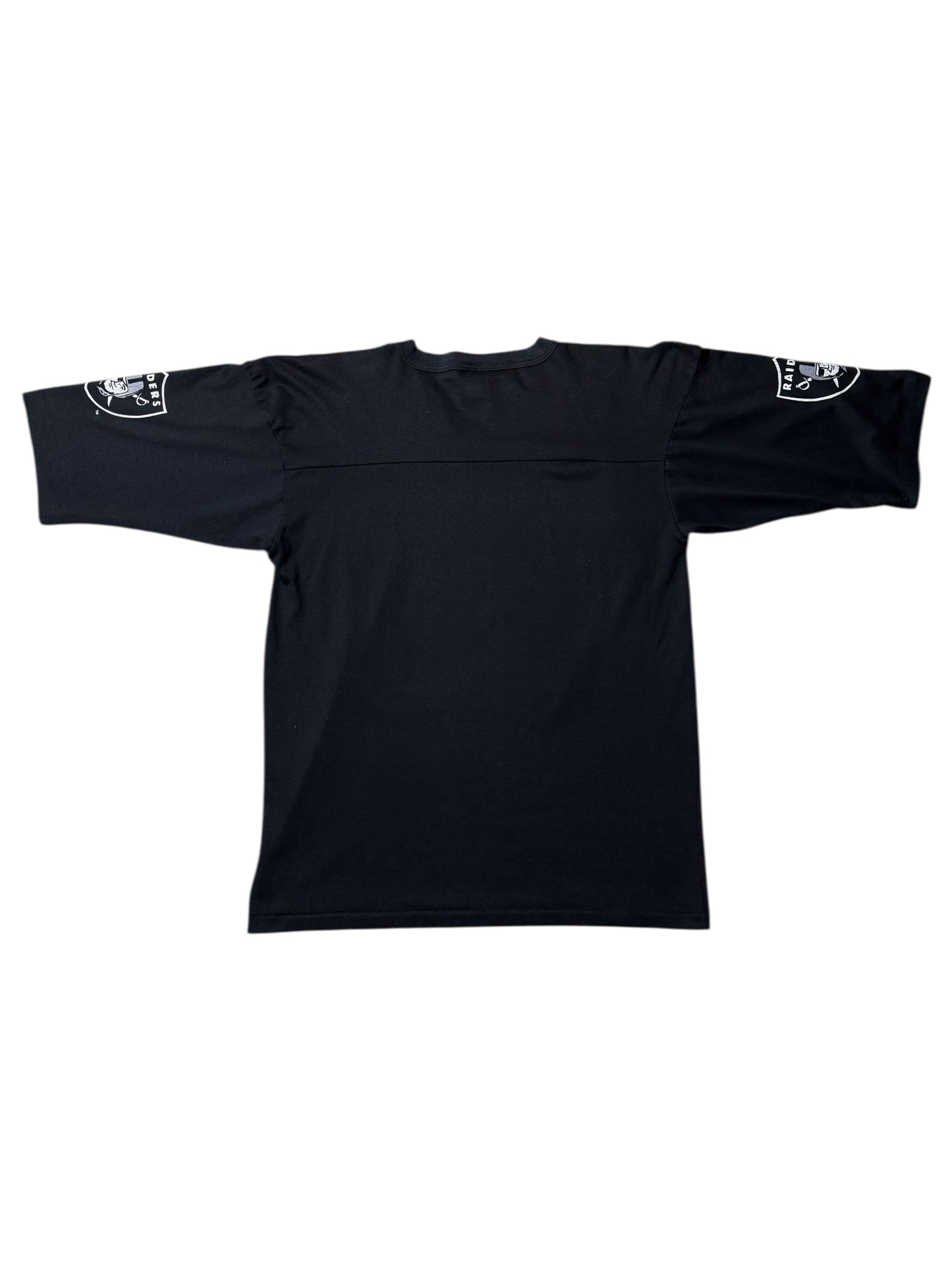 Vintage 90s Oakland Raiders V-Neck Football Tee Garan Inc Made in USA