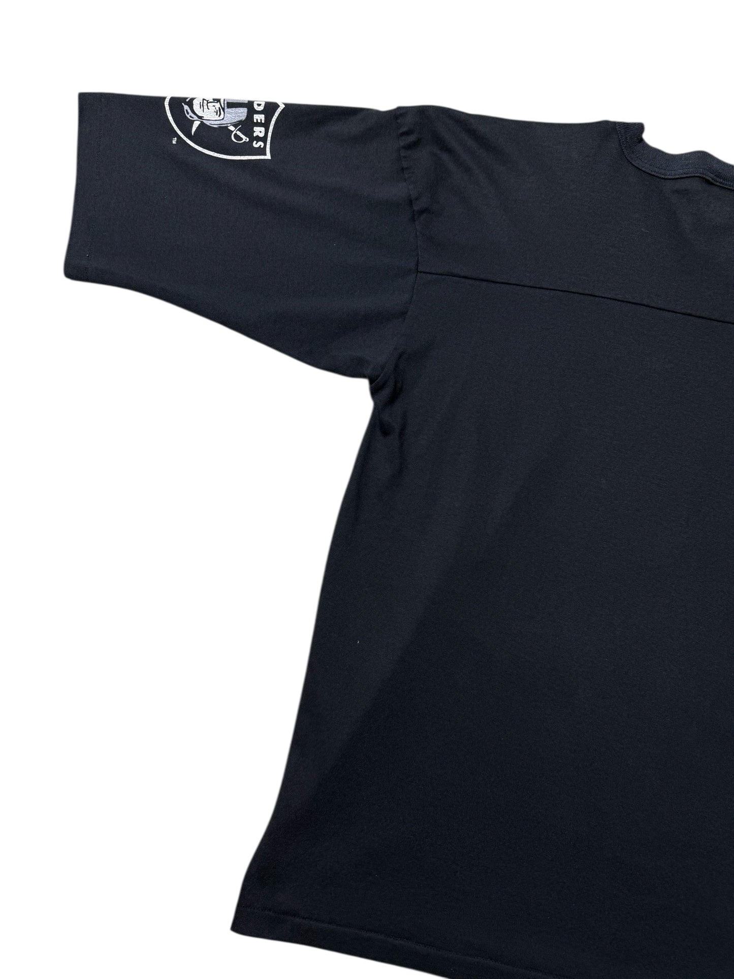 Vintage 90s Oakland Raiders V-Neck Football Tee Garan Inc Made in USA