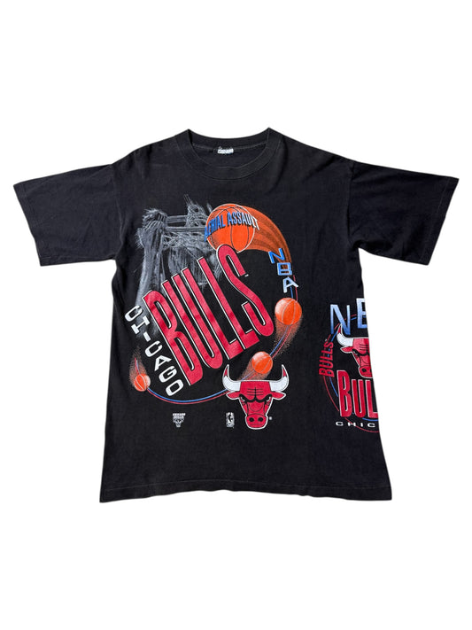 Vintage 90s Chicago Bulls “Aerial Assault” Tee Salem Sportswear Double-Sided Graphic