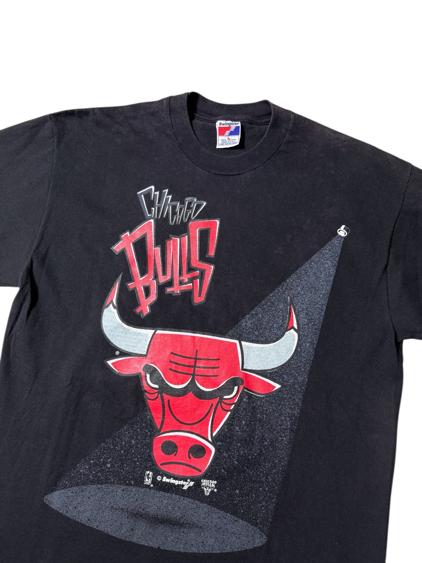 Vintage 90s Chicago Bulls Spotlight Logo Tee Swingster USA