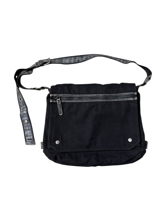 Grand Stone Heavy Canvas Messenger Black Utility Shoulder Bag