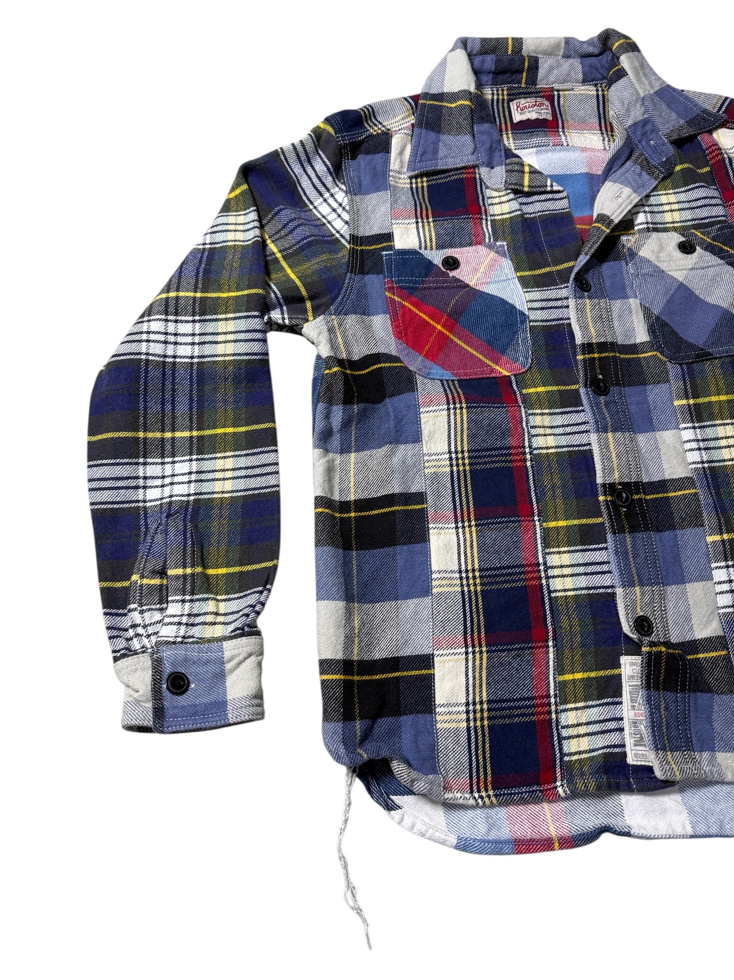 Houston Patchwork Flannel Shirt Japanese Workwear Madras Mix