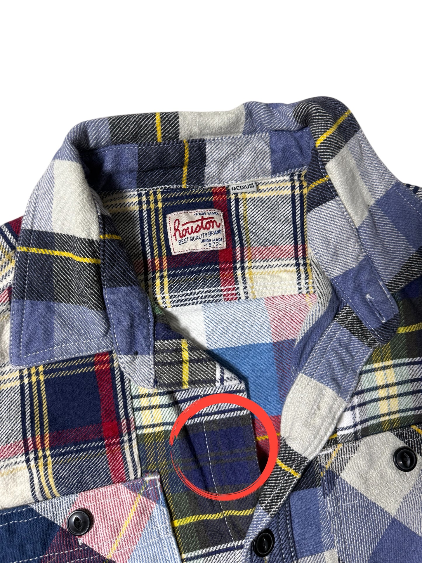 Houston Patchwork Flannel Shirt Japanese Workwear Madras Mix