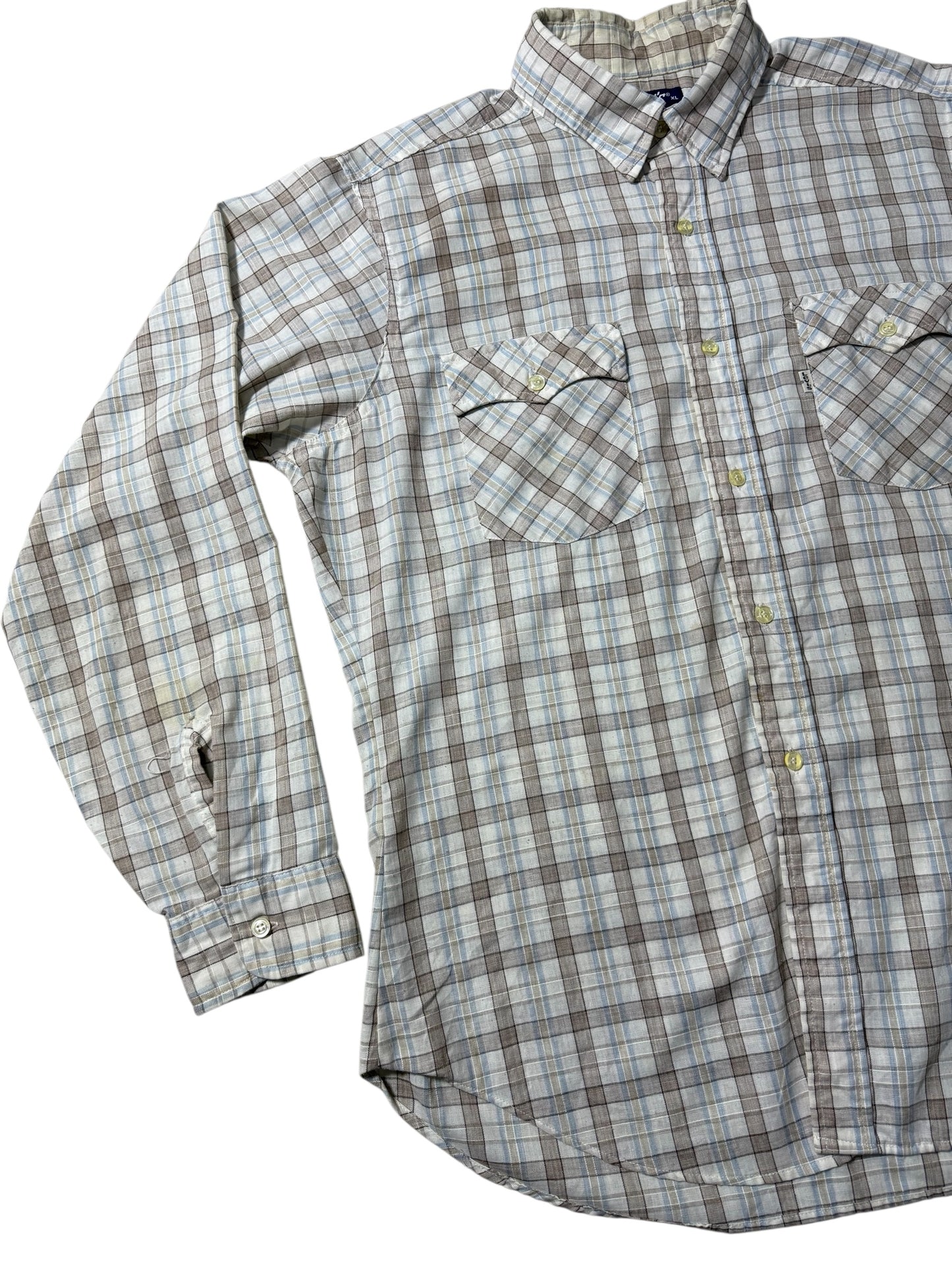 Vintage 80s Levis Plaid Button-Up Shirt