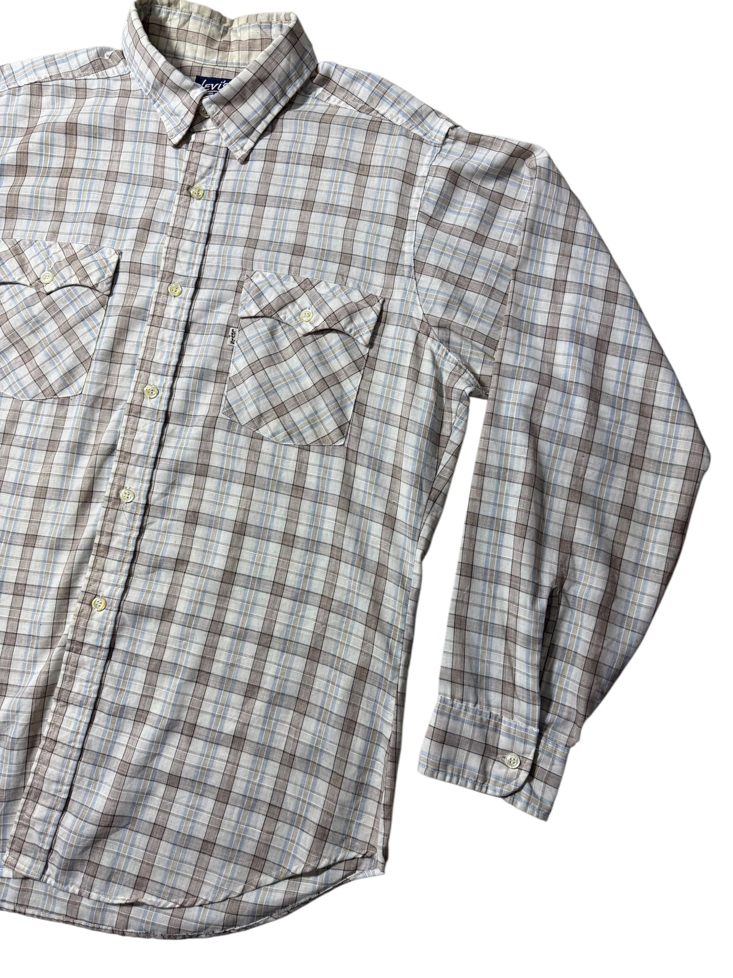 Vintage 80s Levis Plaid Button-Up Shirt