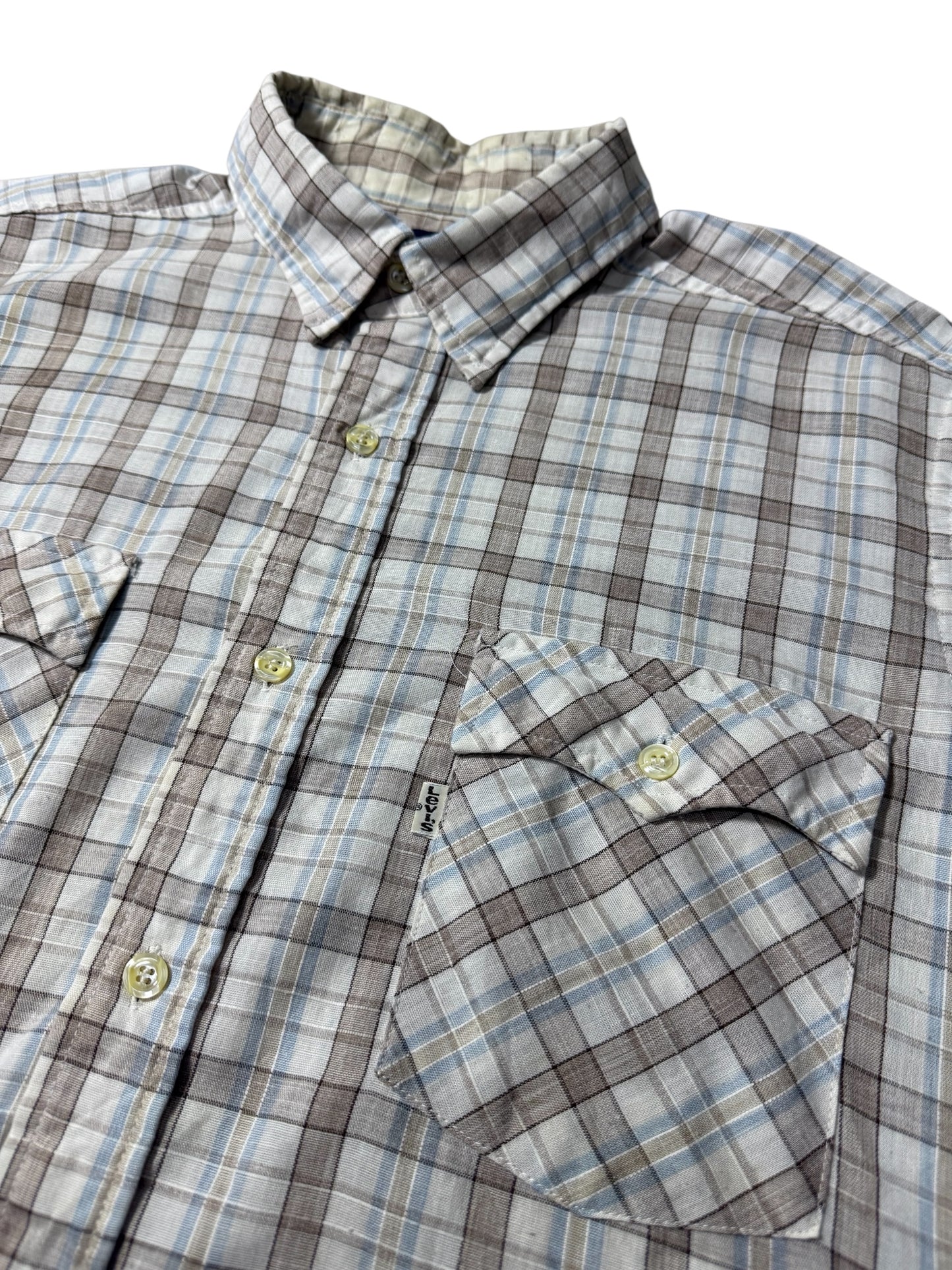 Vintage 80s Levis Plaid Button-Up Shirt