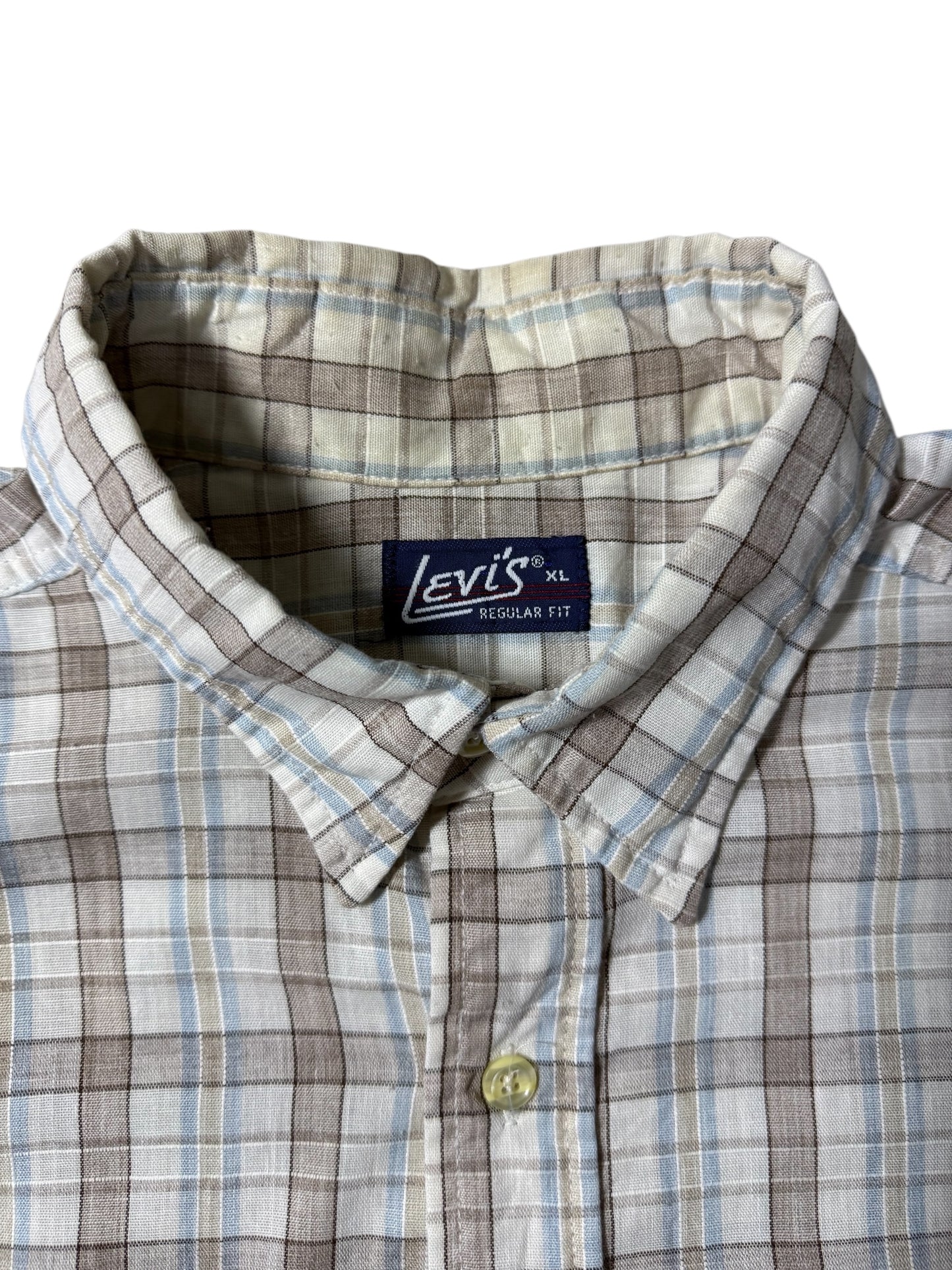 Vintage 80s Levis Plaid Button-Up Shirt