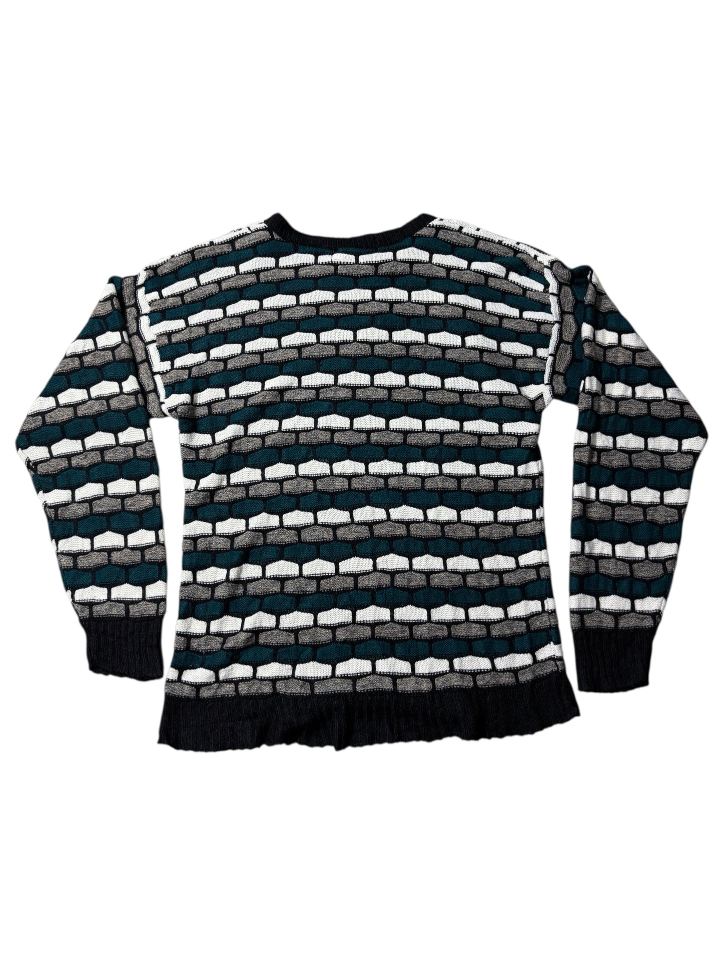 Vintage 90s Jordache Geometric Knit Sweater Textured Pattern