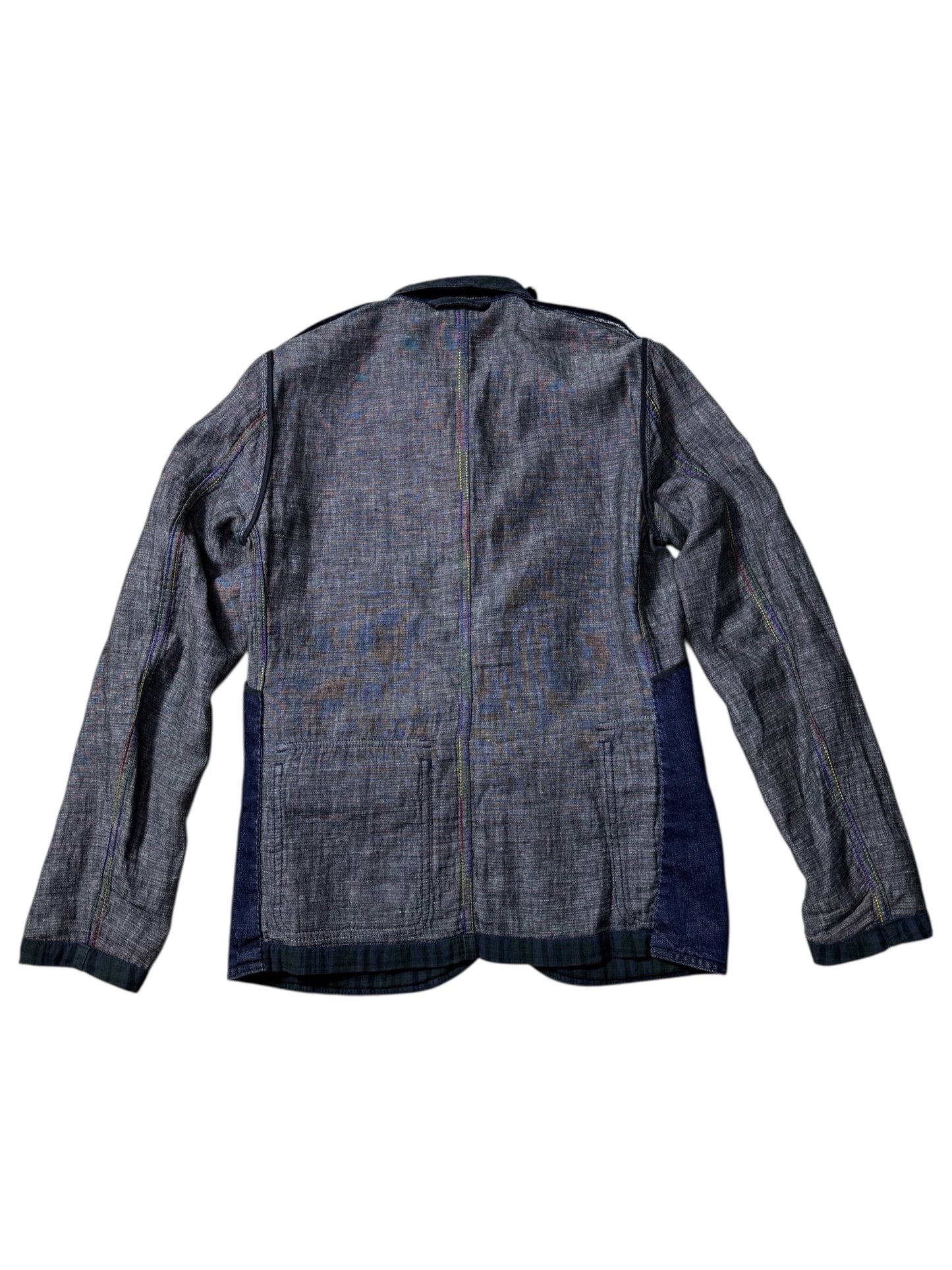 Tomorrowland Reversible Work Jacket Tartan  Indigo Chambray Japanese Designer Utility